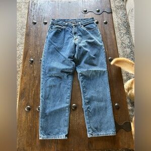 L.L. Bean Men's Relaxed Flannel Lined Denim Jeans - Medium Blue Wash